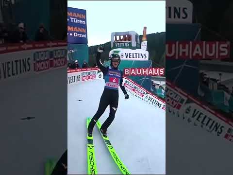 Ren finally did it!️ #fisskijumping #4hillstournament #worldcupinnsbruck